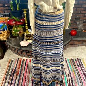 Long knitted winter thick skirt